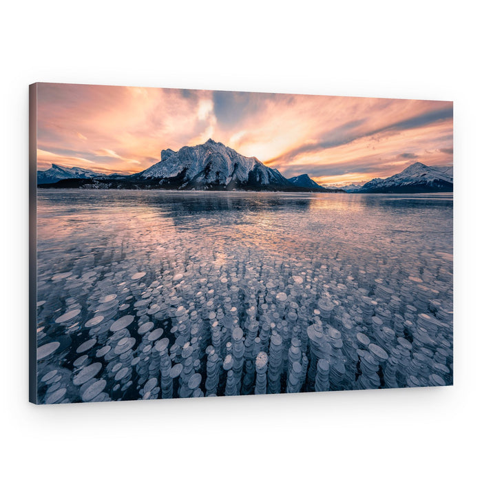 Frozen Bubble Lake Sunset – Canvas Print