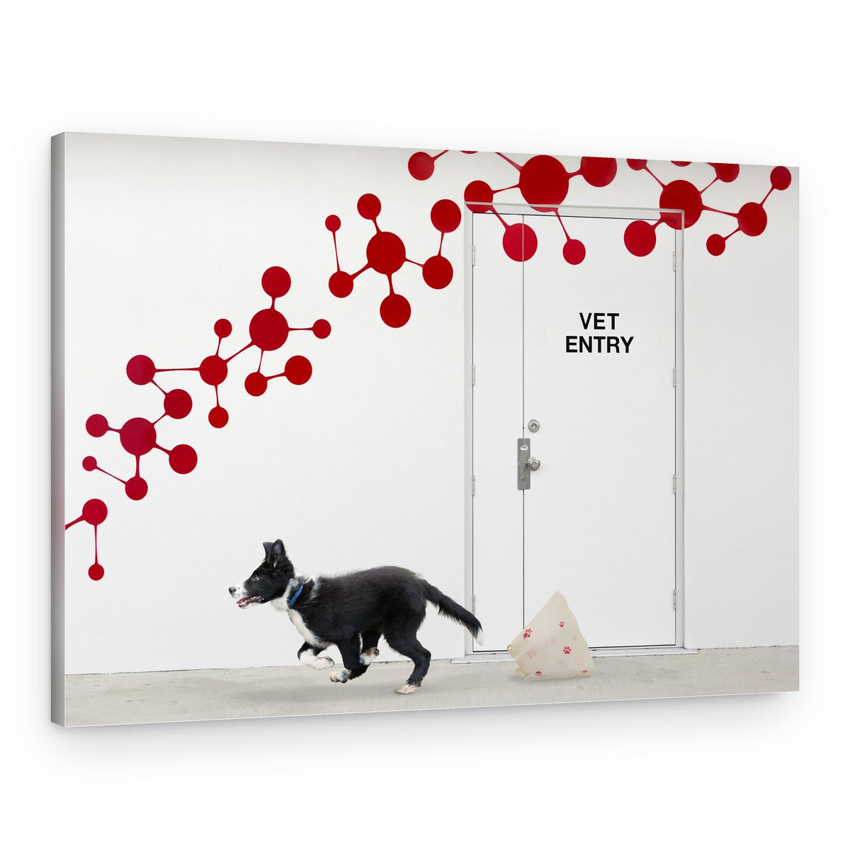 Puppy's Vet Escape – Canvas Print