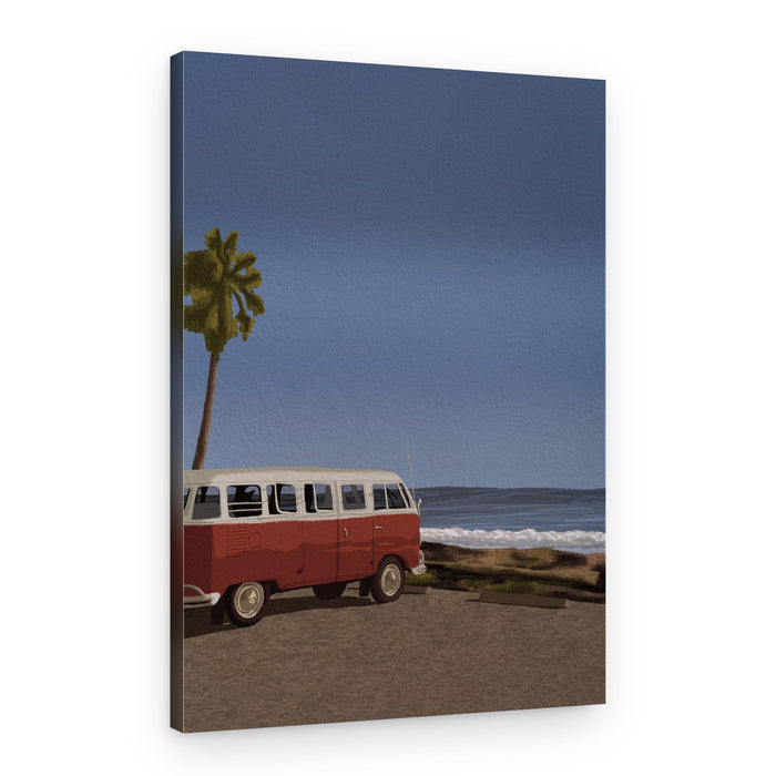 Vintage Beach Van – Canvas Print
