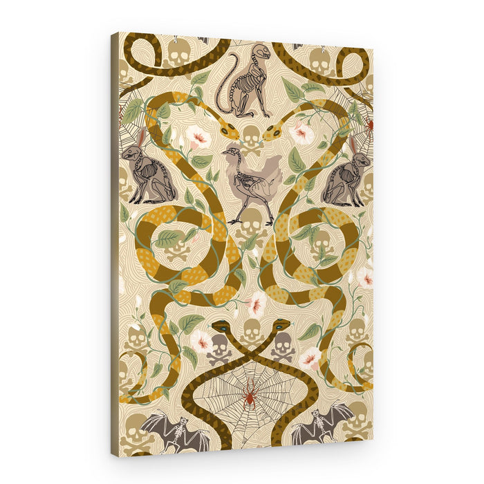Gothic Snake Skull Pattern – Canvas Print