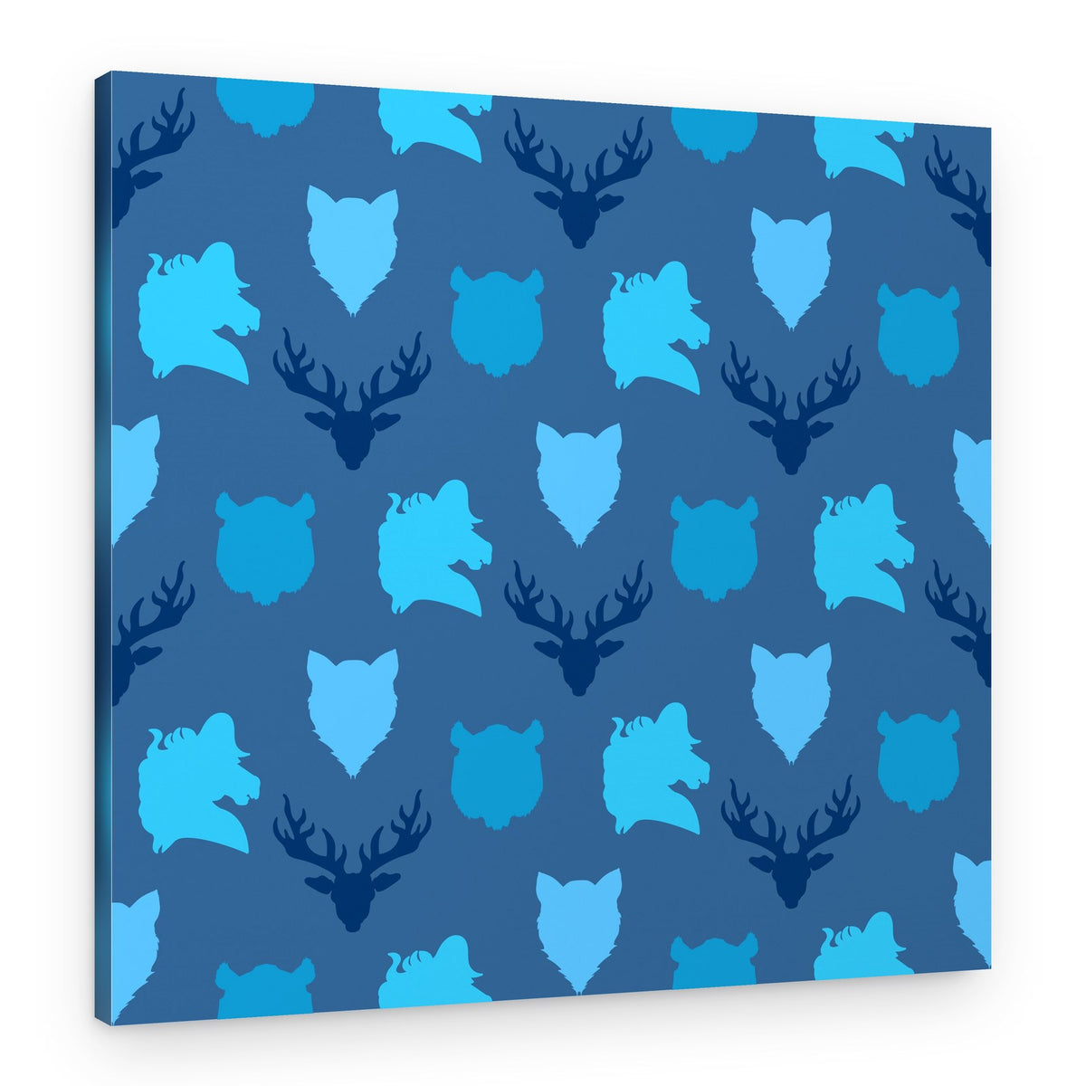 Blue Forest Animals – Canvas Print