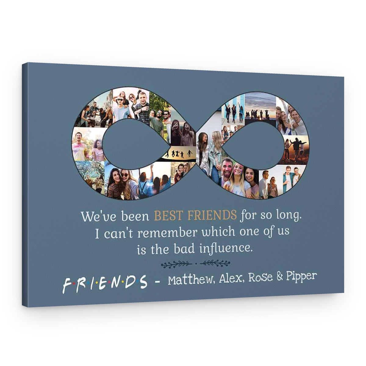 Best Friend Infinity Photo Collage Canvas Print – Canvas Print – Slate Gray