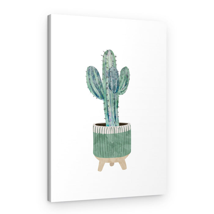 Watercolor Potted Cactus – Canvas Print