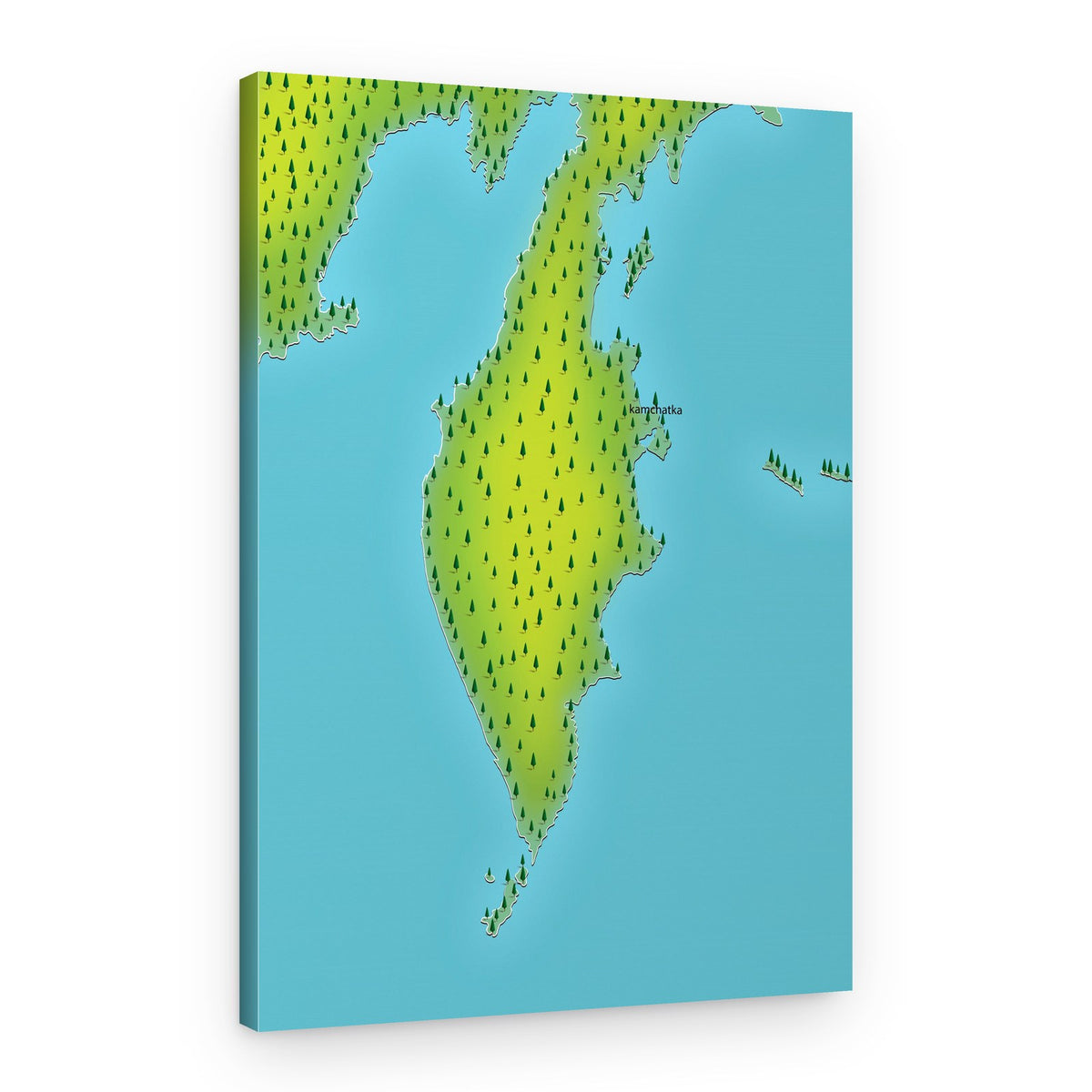 Kamchatka Peninsula Map – Canvas Print