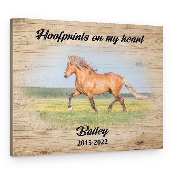 Hoofprints On My Heart Custom Canvas Print