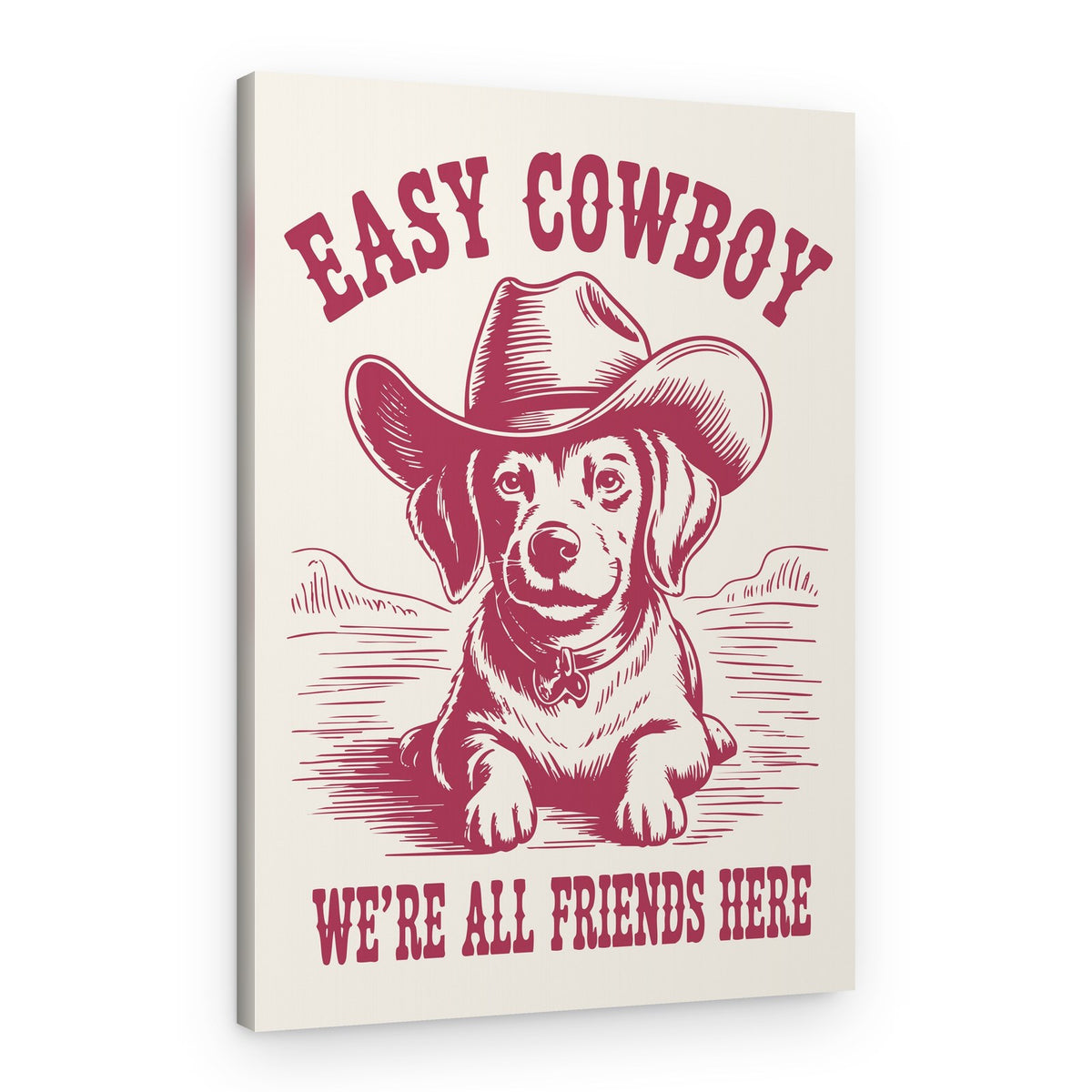 Friendly Cowboy Puppy – Canvas Print