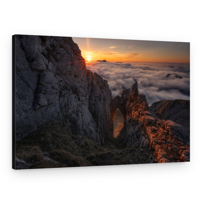 Golden Arch Above Clouds – Canvas Print