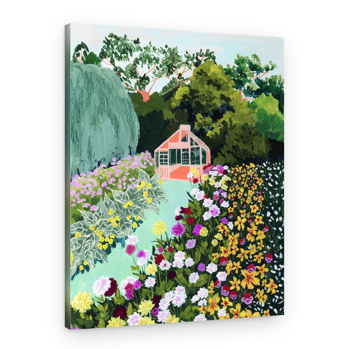 Blooming Garden Greenhouse – Canvas Print