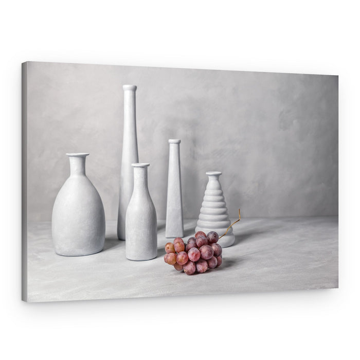 Modern Vases And Grapes – Canvas Print