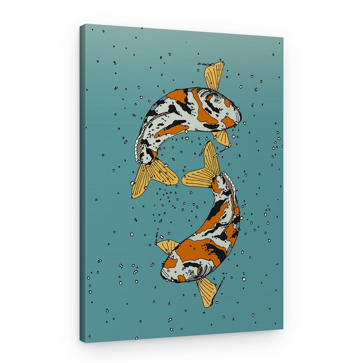 Graceful Koi Duo – Canvas Print
