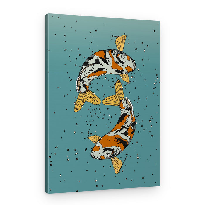 Graceful Koi Duo – Canvas Print