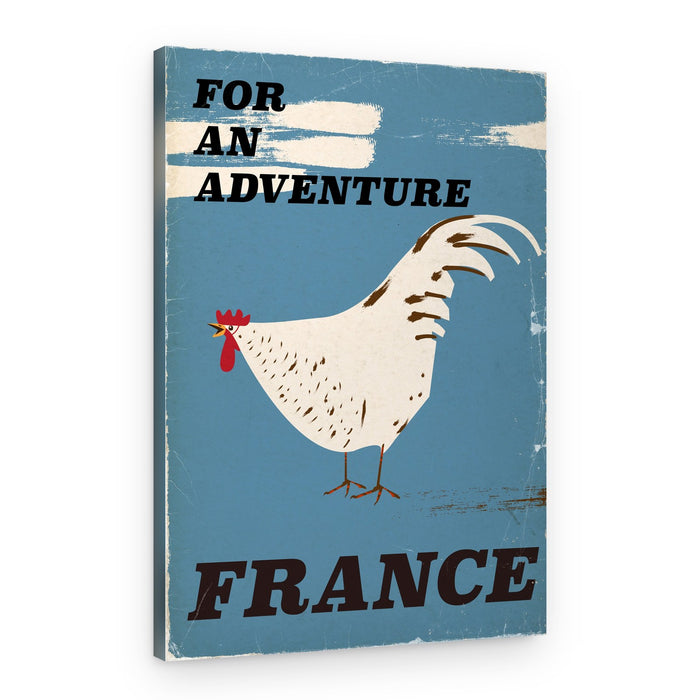 French Rooster Adventure – Canvas Print