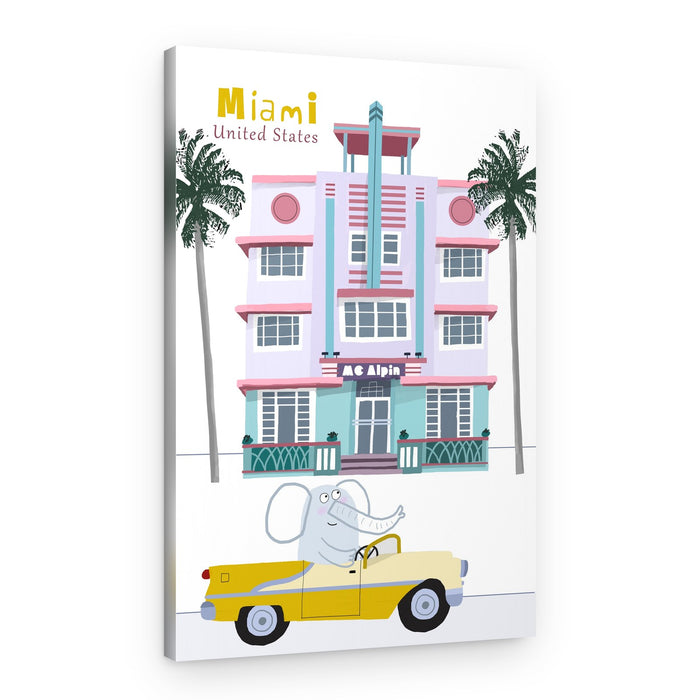 Miami Elephant Drive – Canvas Print