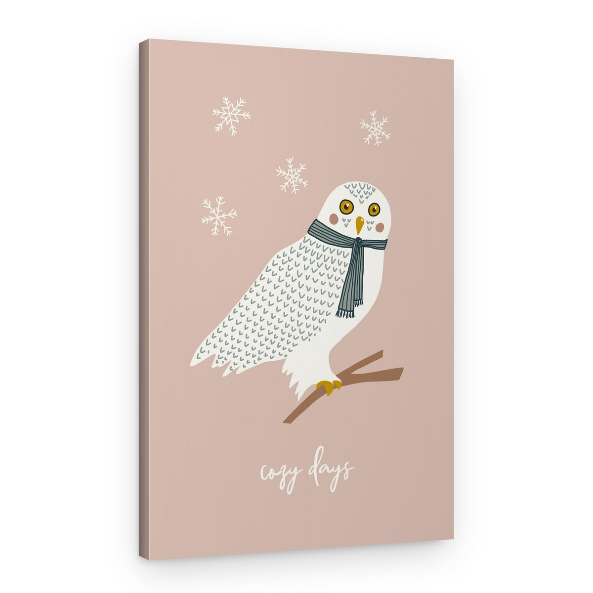 Cozy Winter Owl – Canvas Print