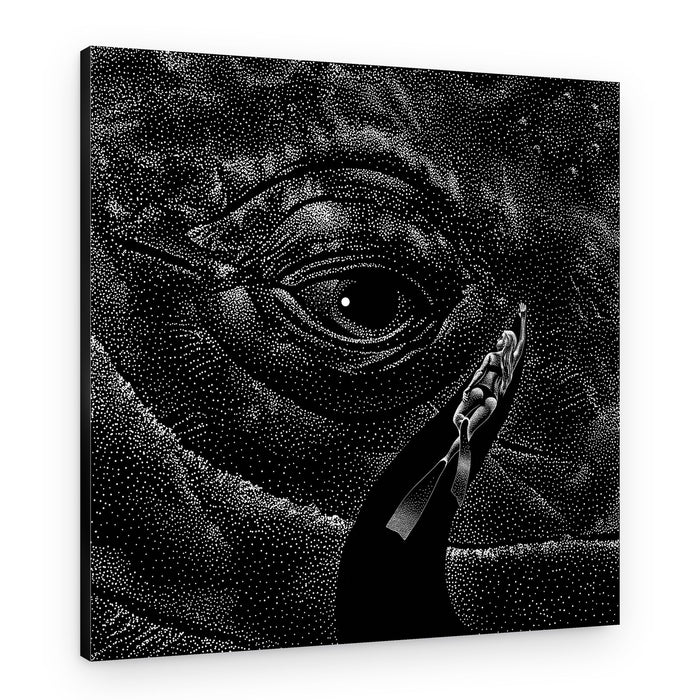Diver And Giant Eye – Canvas Print