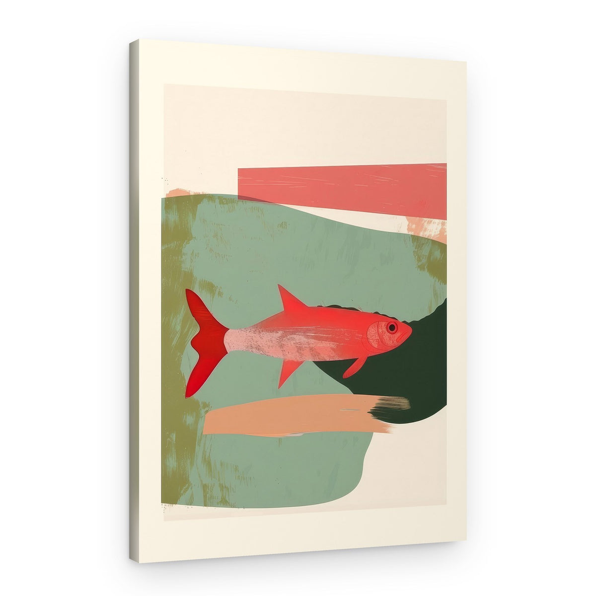 Abstract Red Fish – Canvas Print