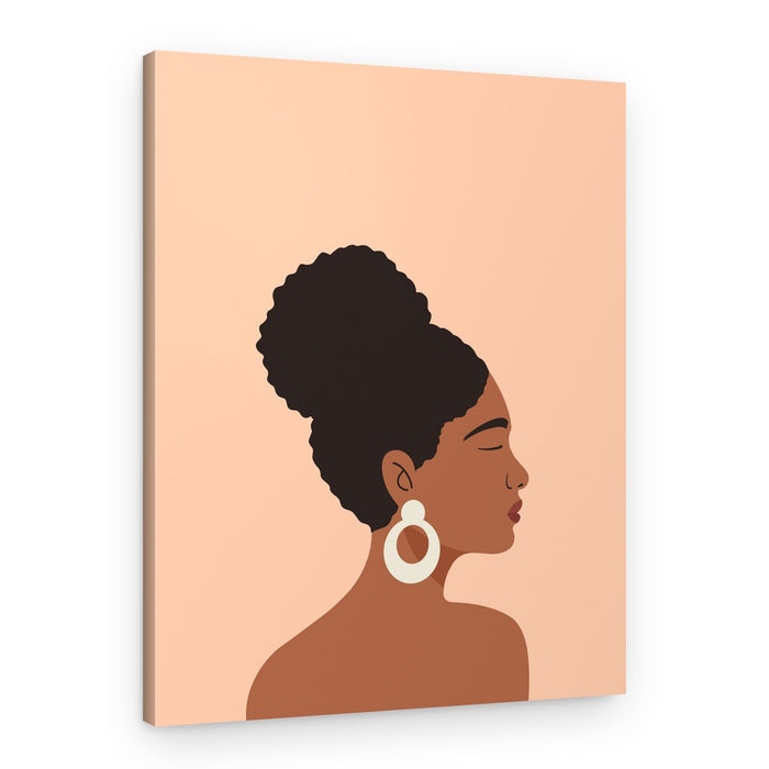 Serene Black Woman Profile – Canvas Print