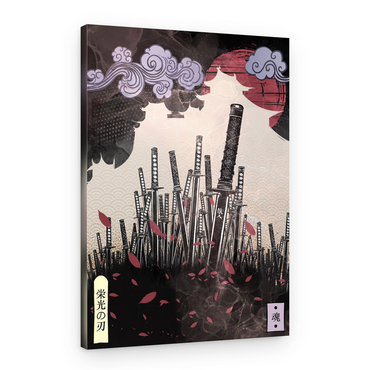 Samurai Blades Red Sun – Canvas Print