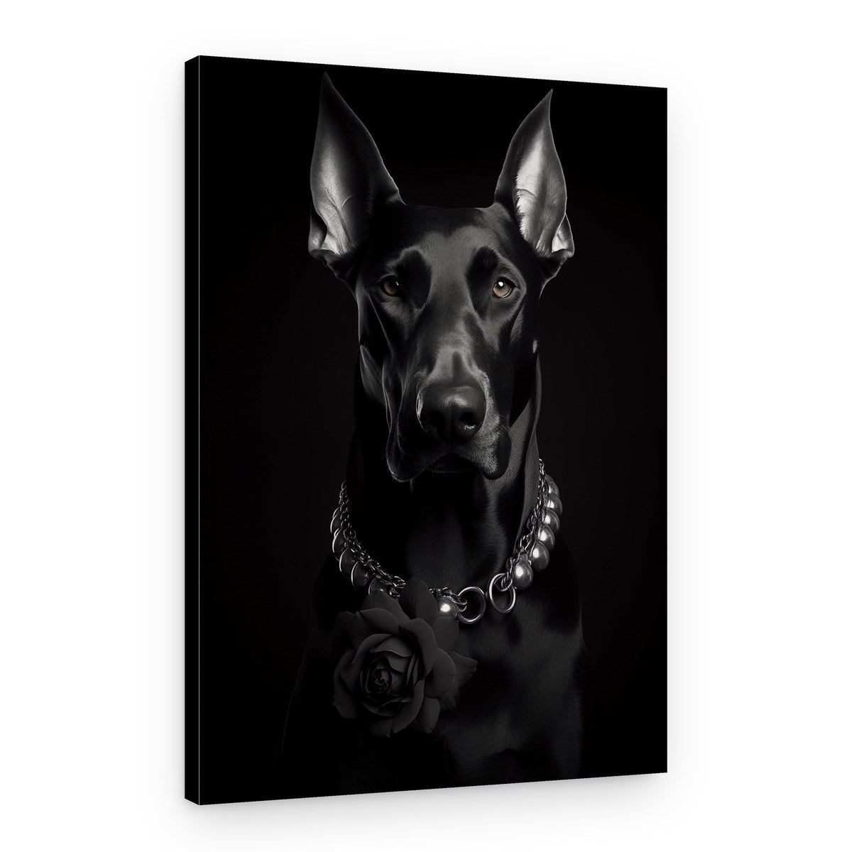 Elegant Black Doberman – Canvas Print