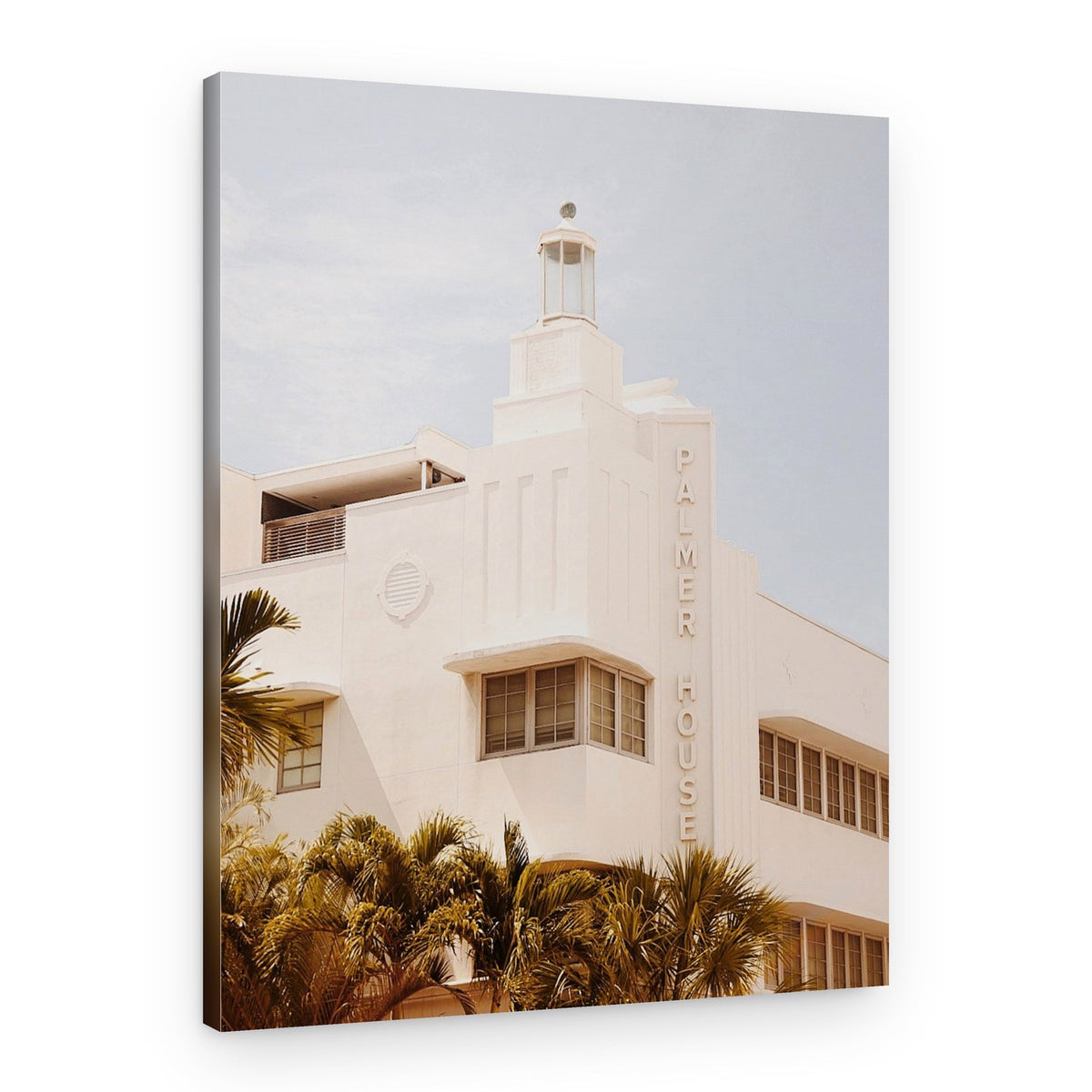 Tropical Art Deco Building – Canvas Print