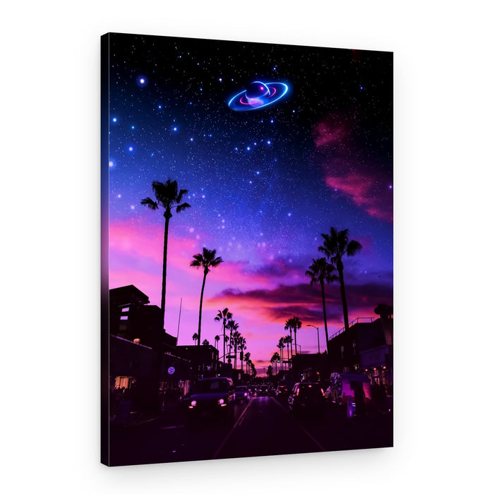 Cosmic Palm Street – Canvas Print