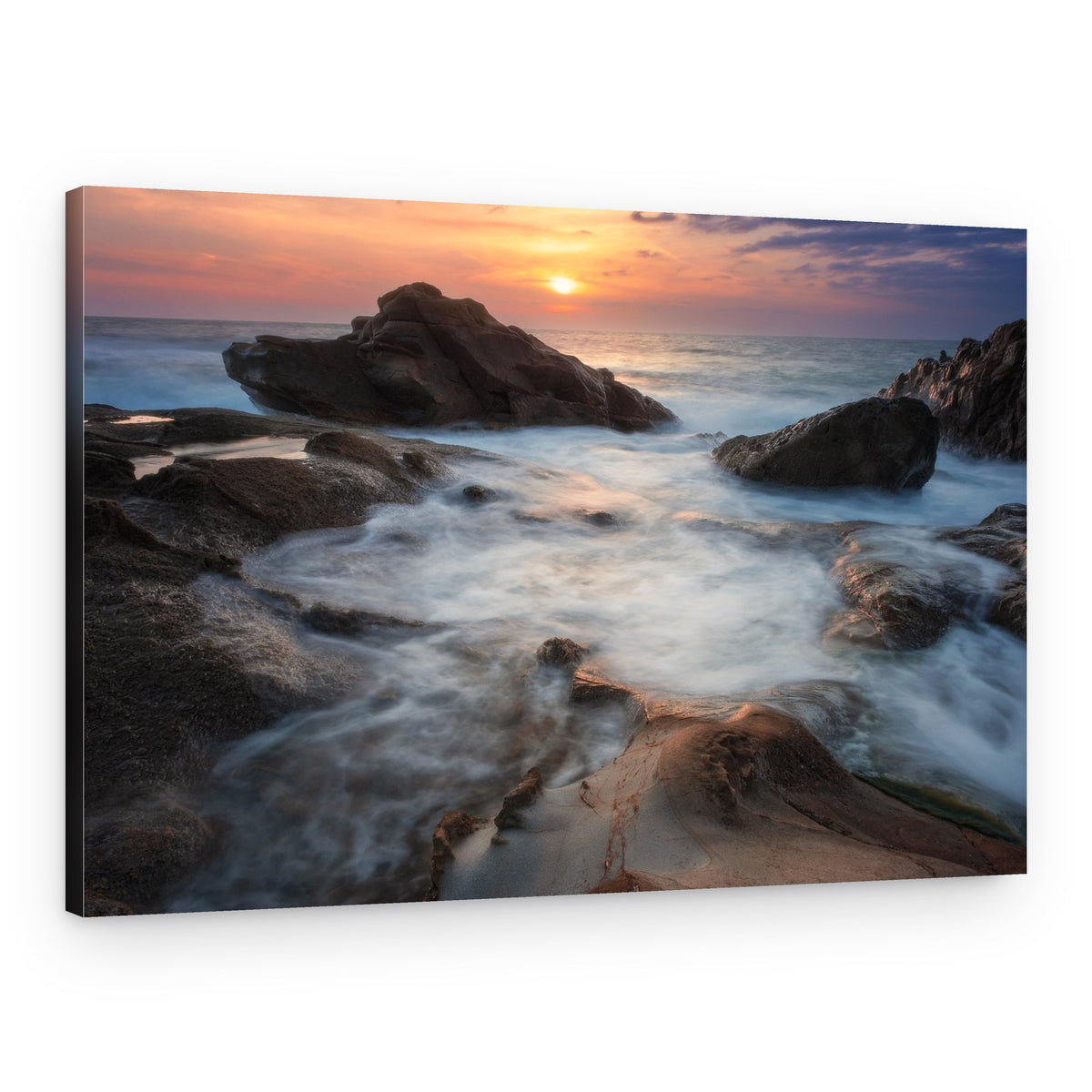 Peaceful Coastal Sunset – Canvas Print