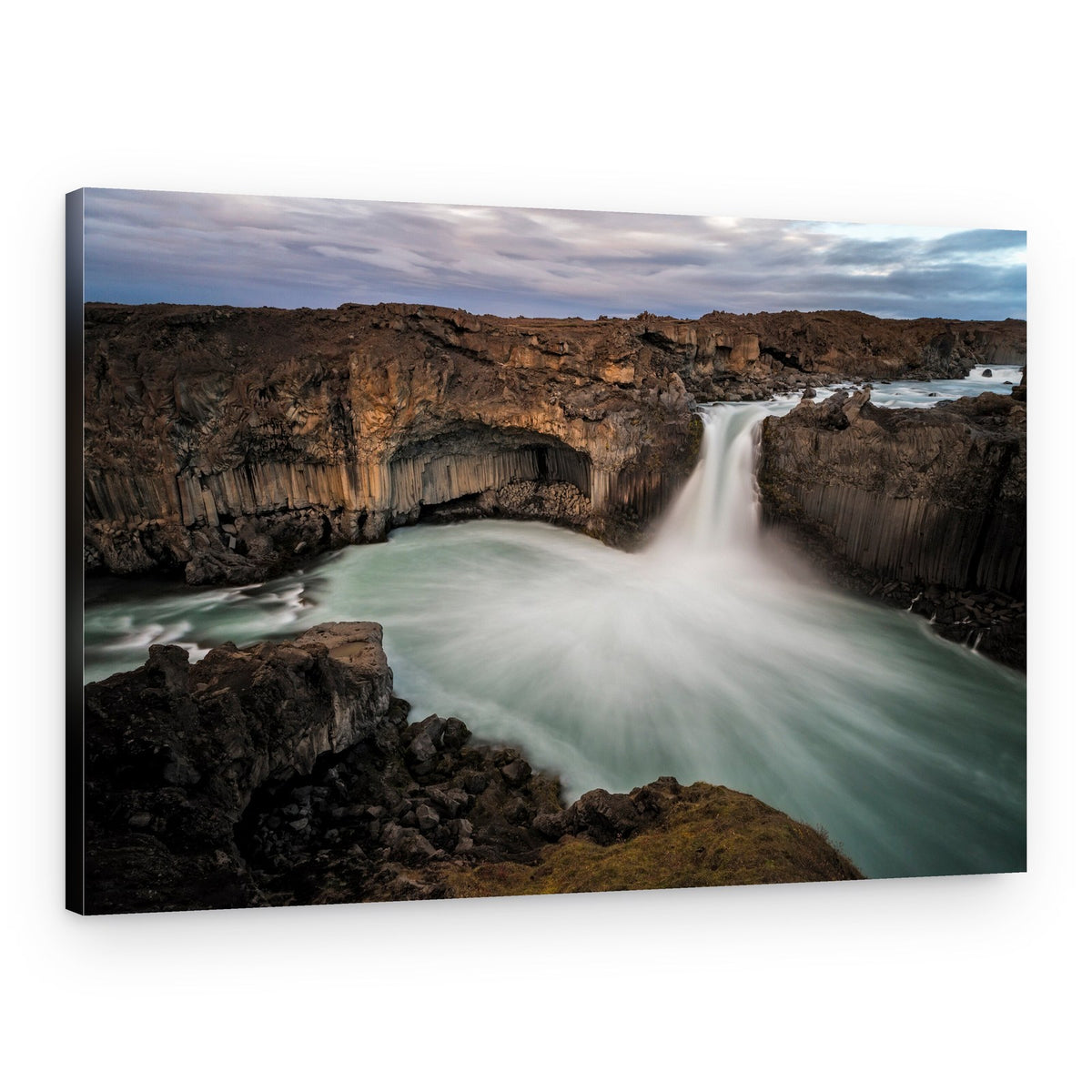 Dramatic Basalt Waterfall – Canvas Print