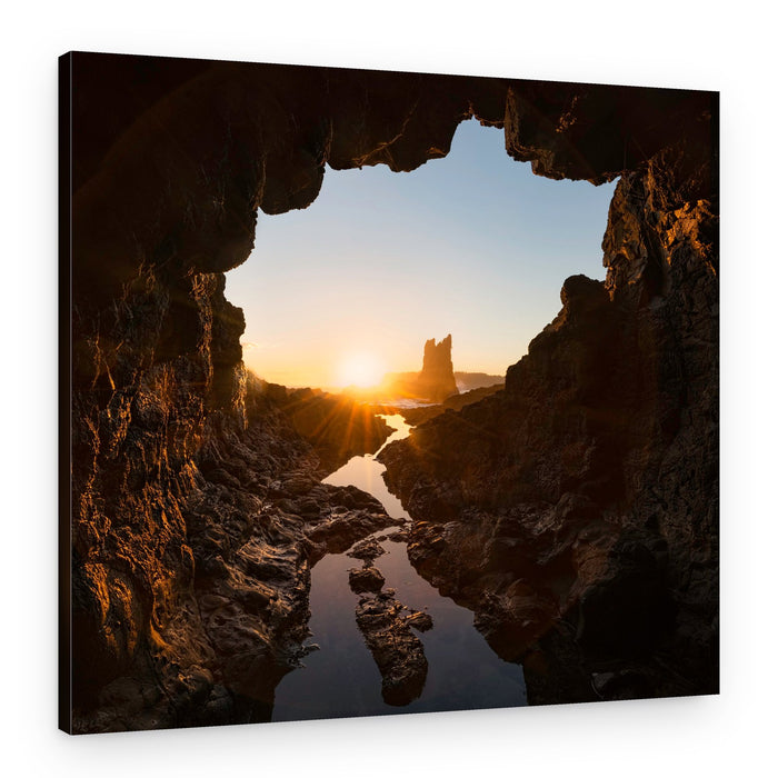 Sunset Through Sea Cave – Canvas Print