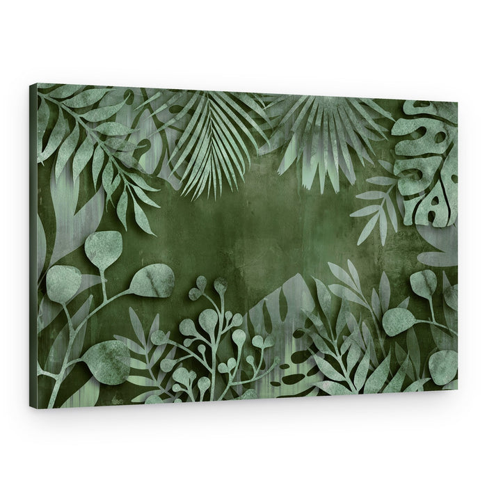 Deep Green Jungle Leaves – Canvas Print