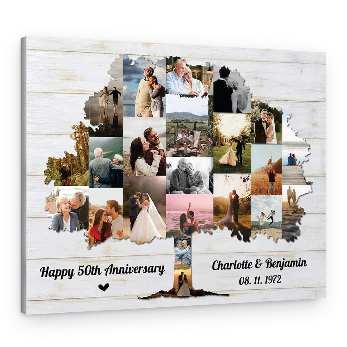 Tree Anniversary Custom Photo And Text Canvas Print – Canvas Print