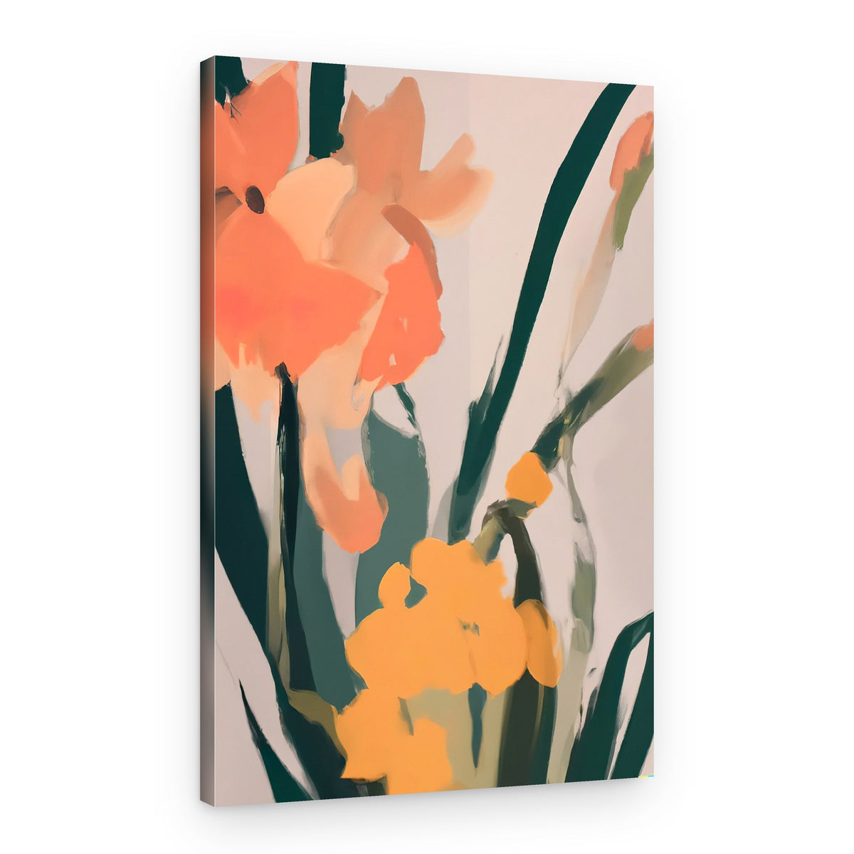 Abstract Orange Blooms – Canvas Print