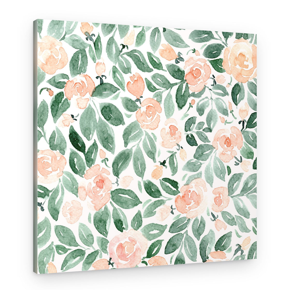 Soft Peach Floral Pattern – Canvas Print