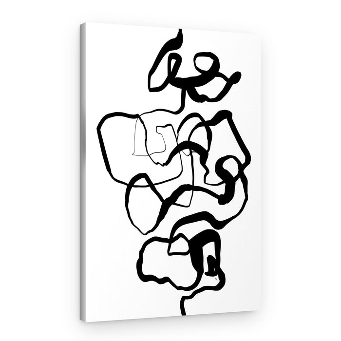 Dynamic Black White Lines – Canvas Print