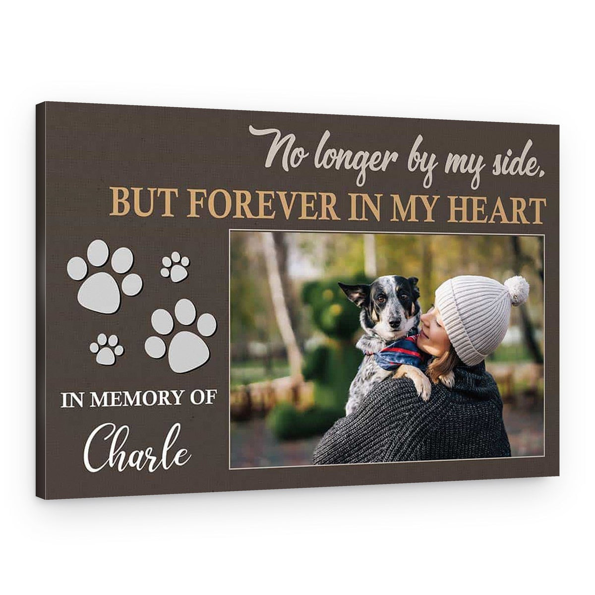 No Longer by My Side Pet Memorial Canvas Print – Canvas Print
