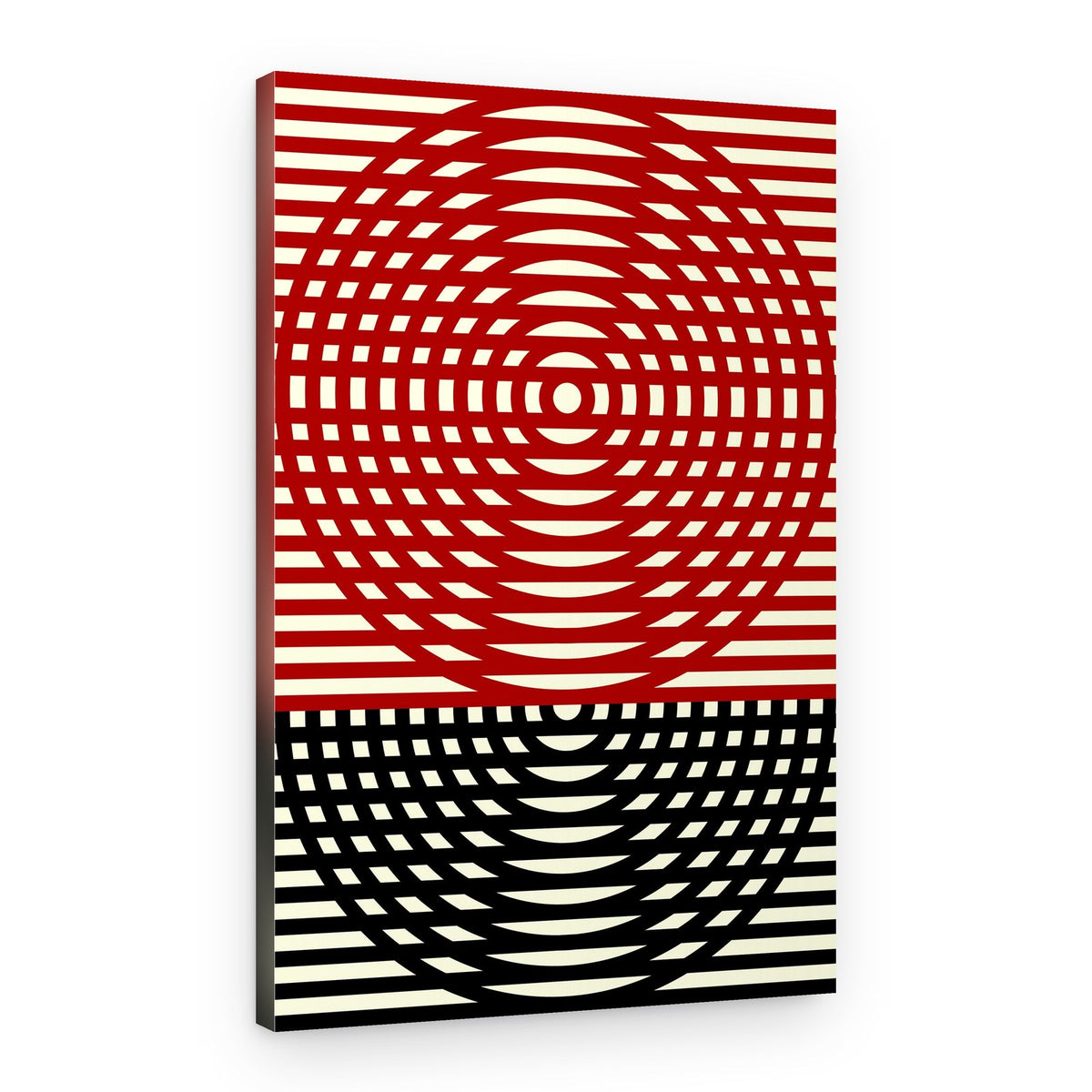 Red Black Optical Pattern – Canvas Print