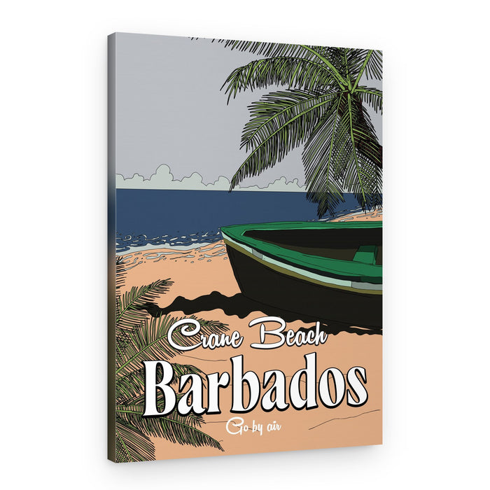 Caribbean Beach Boat – Canvas Print
