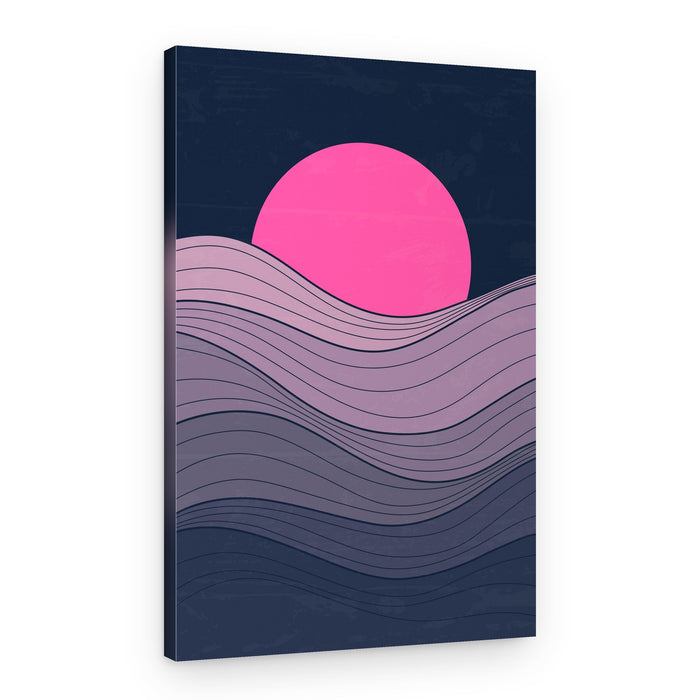 Retro Pink Sunset – Canvas Print
