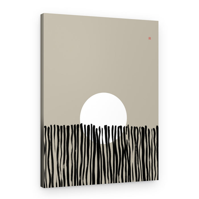 Black Lines White Sun – Canvas Print