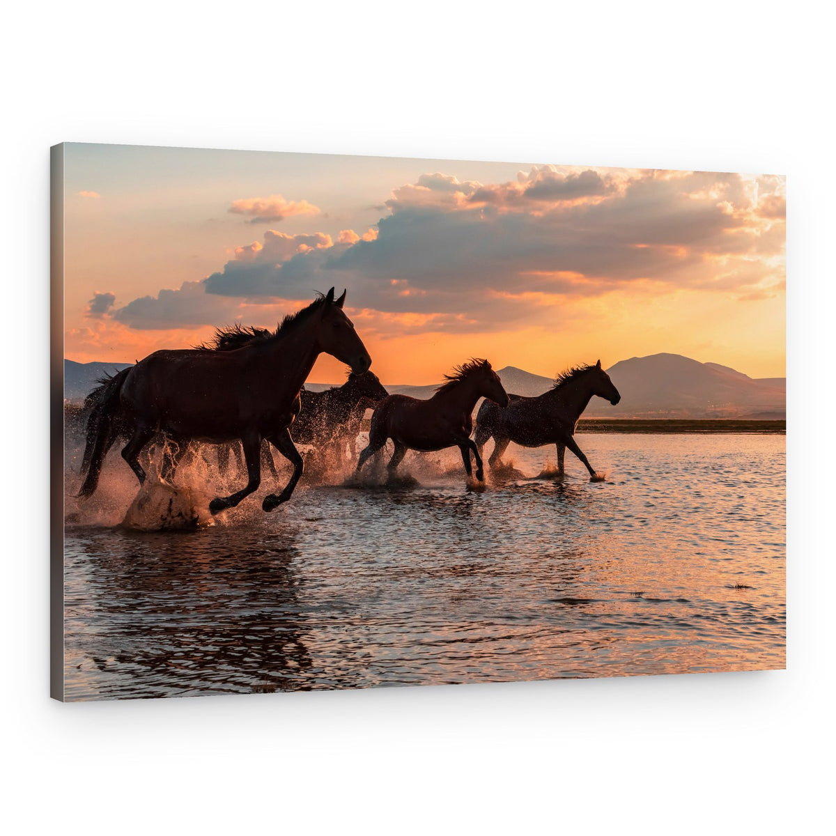 Wild Horses Sunset Run – Canvas Print