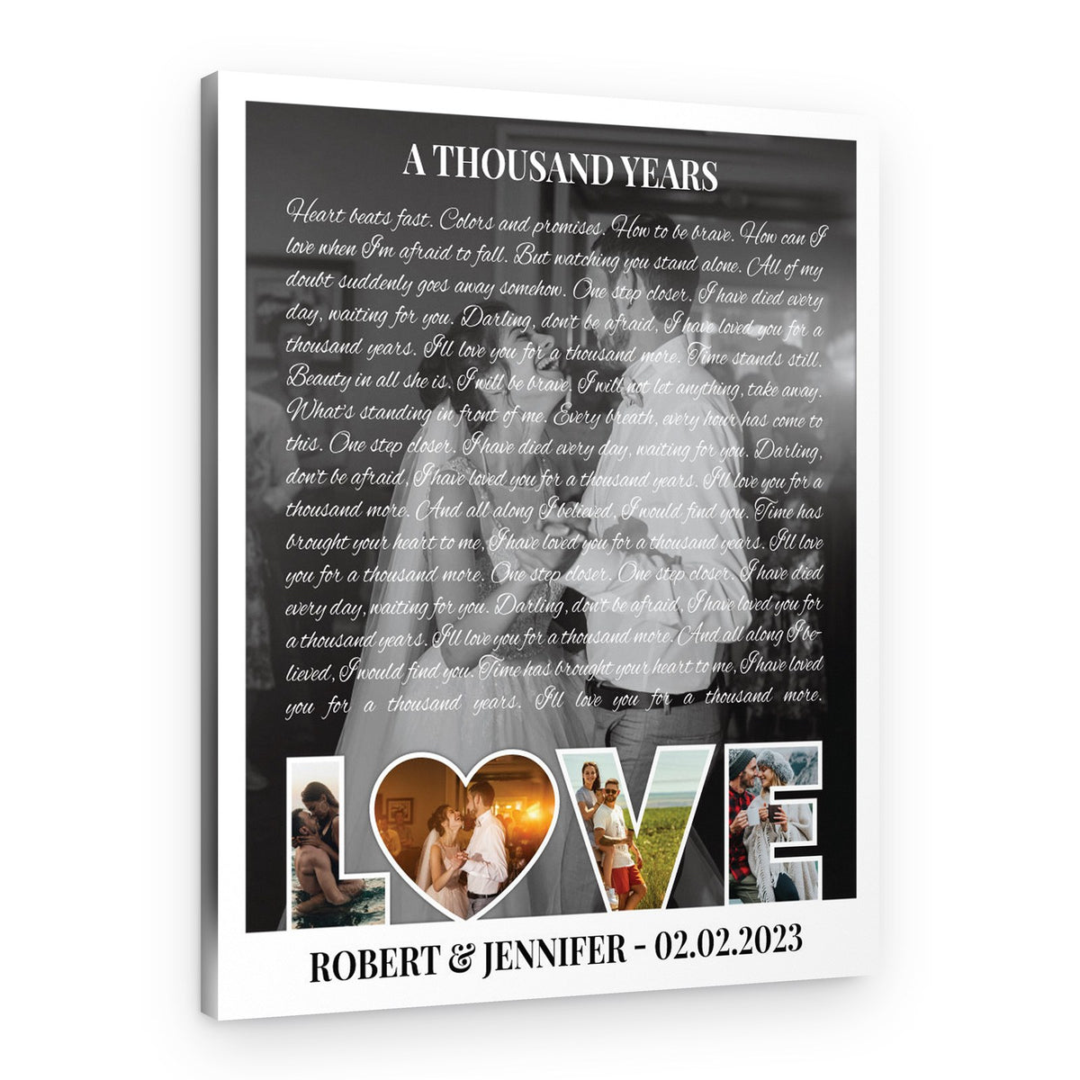‘LOVE’ Song Lyrics Custom Canvas Print – Canvas Print
