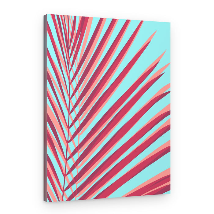 Pink Tropical Palm Leaves – Canvas Print