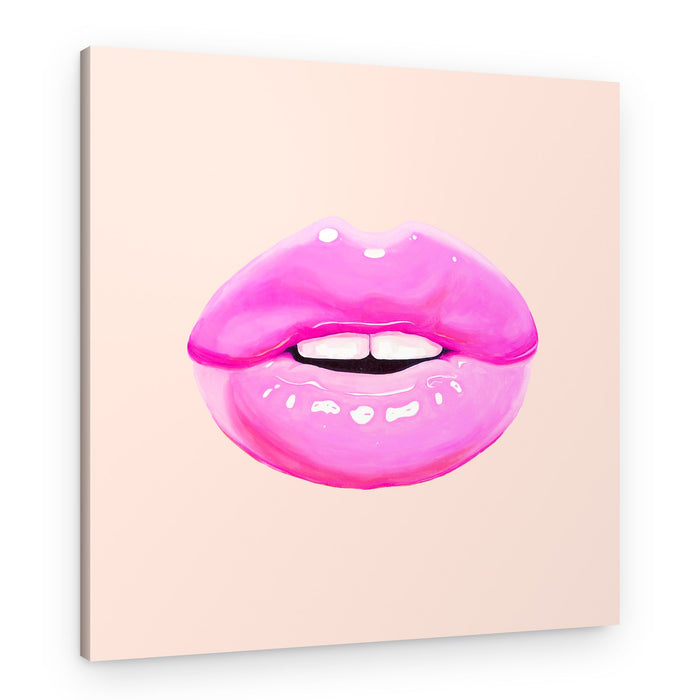 Glossy Pink Lips – Canvas Print