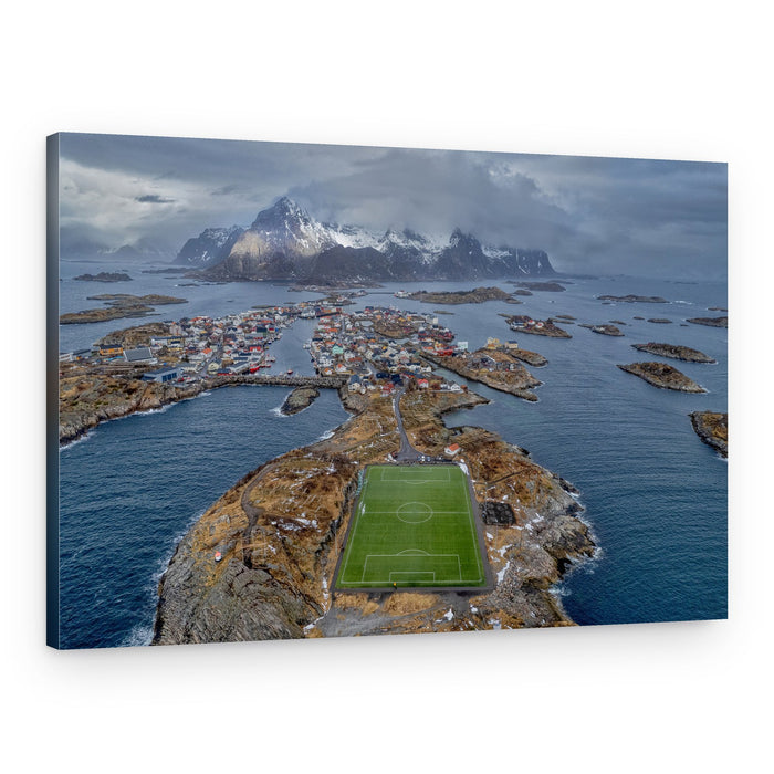Remote Island Soccer Field – Canvas Print
