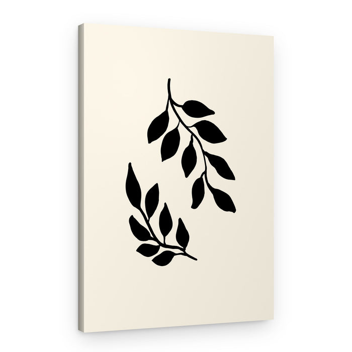 Organic Black Leaves – Canvas Print