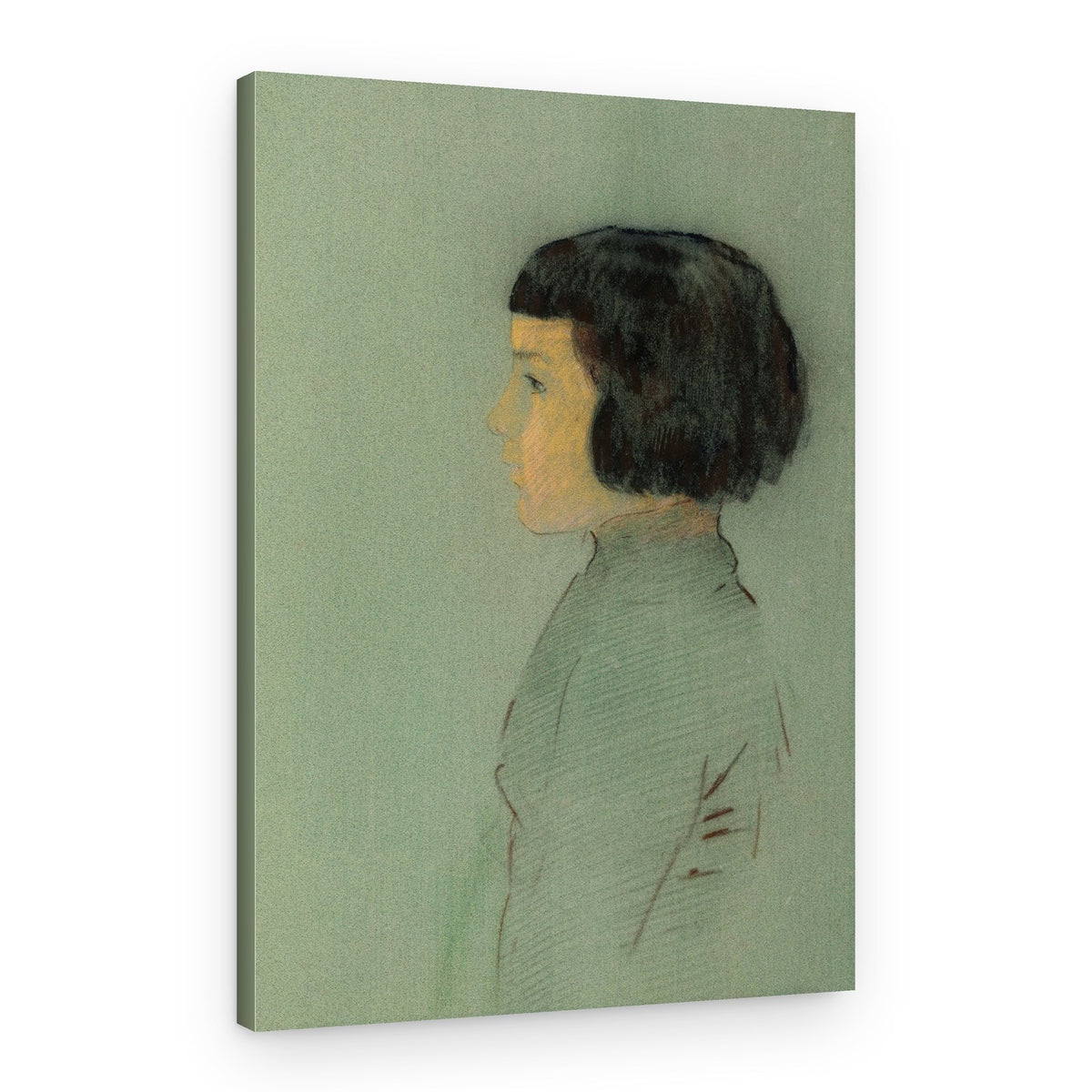 Young Woman In Profile – Canvas Print