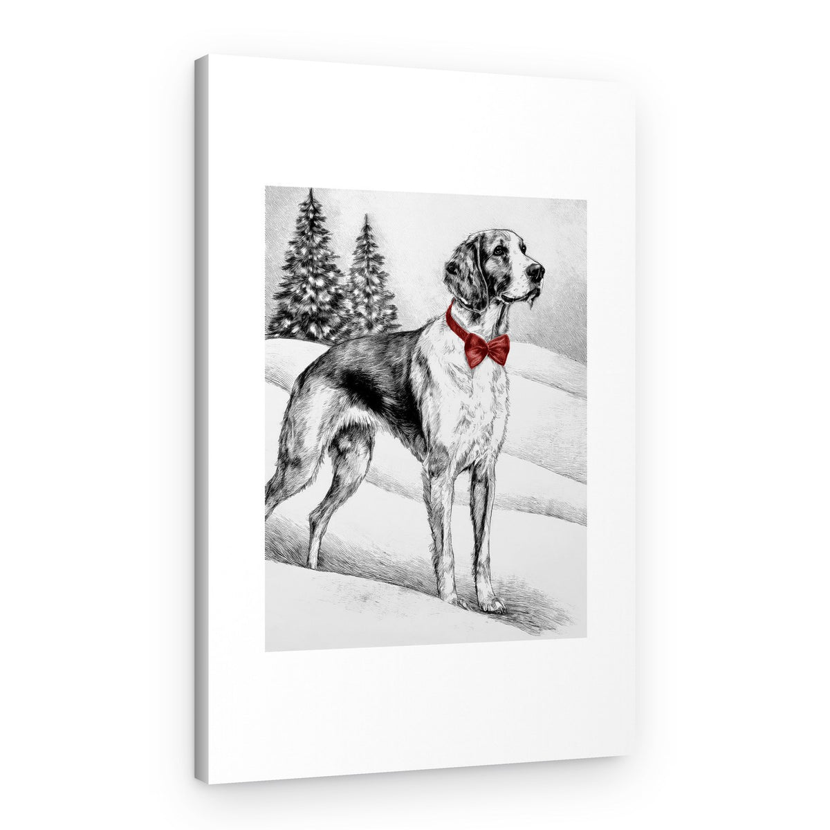 Elegant Dog in Snow – Canvas Print