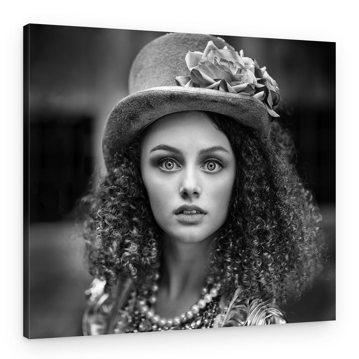 Mysterious Woman's Gaze – Canvas Print
