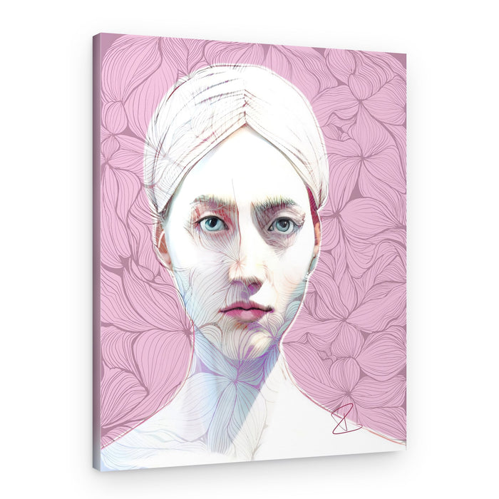 Ethereal Floral Portrait – Canvas Print