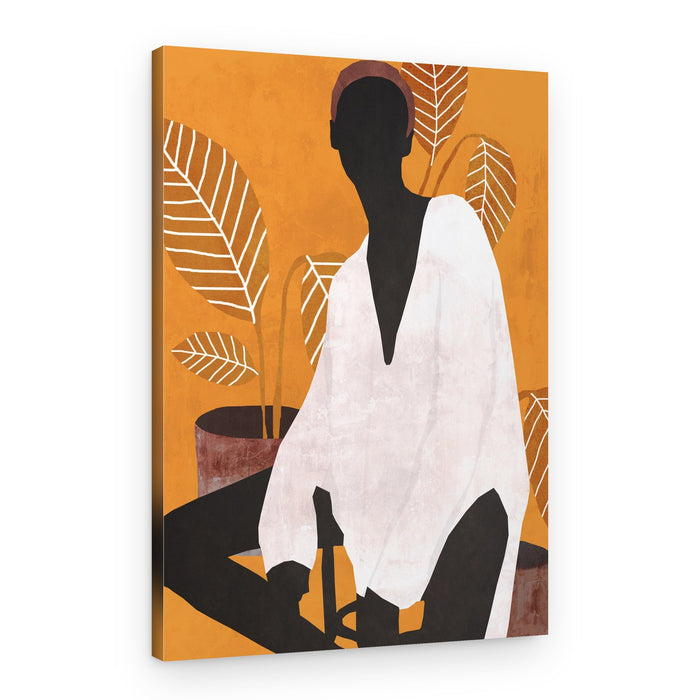 Calm Silhouette With Plants – Canvas Print