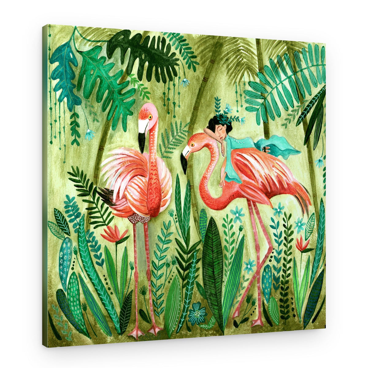 Flamingo jungle – Canvas Print